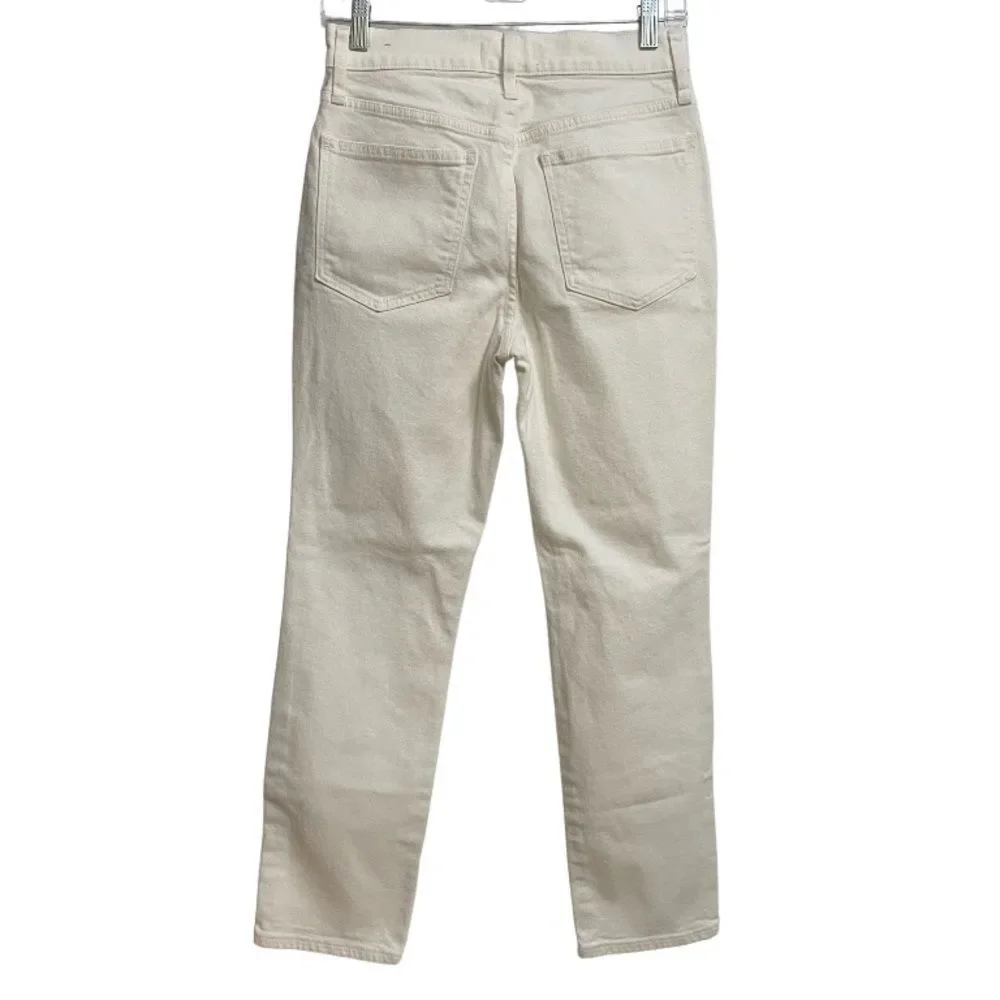 Madewell The Perfect Vintage Crop Jeans Women's 26 Off-White Knee-Rip Edition - Picture 10 of 16